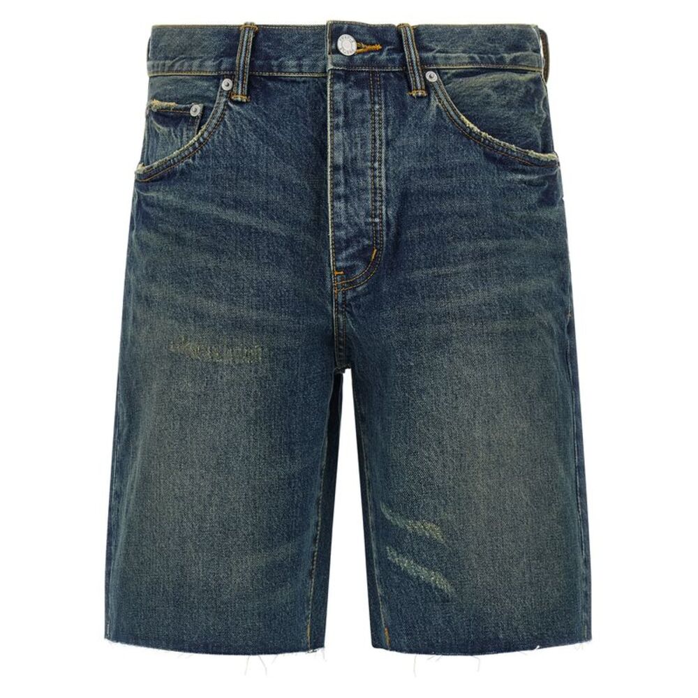 PURPLE Blue Cotton Bermuda Men's Shorts